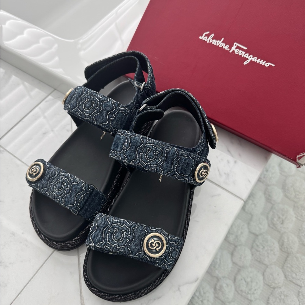 Salvatore Ferragamo Black Sandals